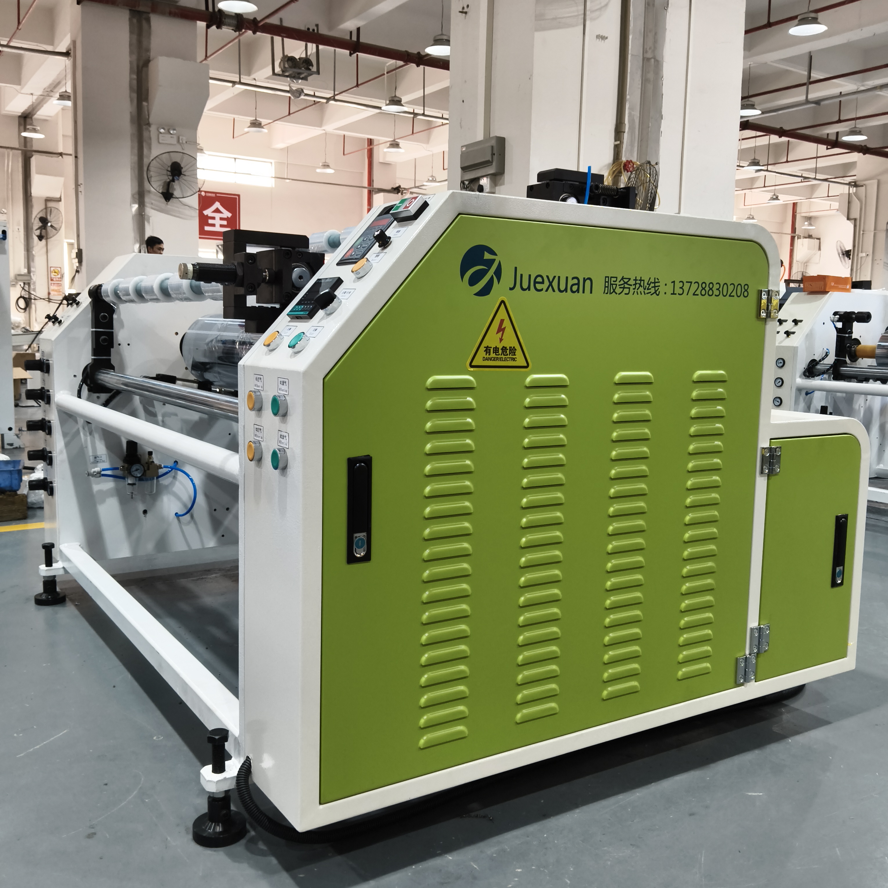 Stretch film rewinder and slitter