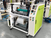 Stretch wrap film rewinding and slitting machine